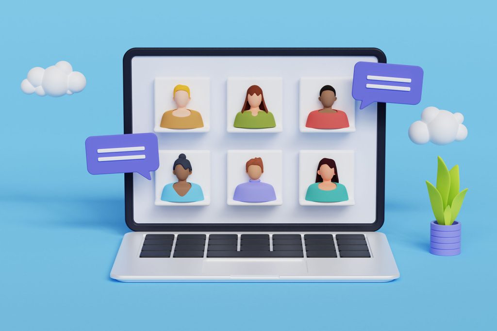 Laptop illustration showing support for titus telecoms